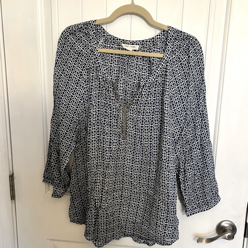 Womens BeachLunchLounge Printed Blouse